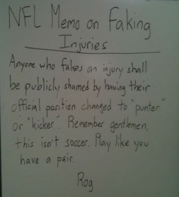 Chris-Kluwe-Mocks-NFL-Injury-Faking-Memo-on-Whiteboard