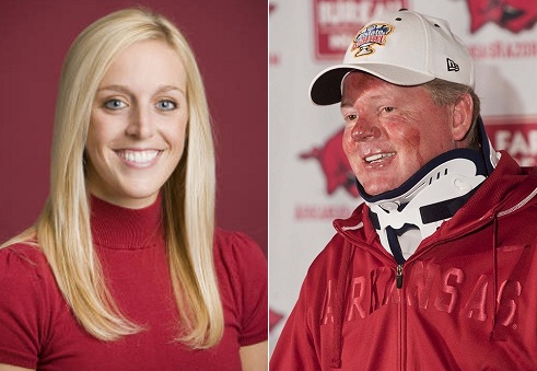 25-year-old Jessica Dorrell was on Bobby PETRINO's motorcycle ...