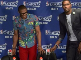 Russell-Westbrook-paint-shirt-red-pants
