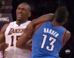 ron-artest-james-harden-elbow