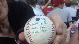 Joe-Maddon-pine-tar-ball-to-fan