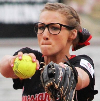 Louisiana Lafayette has one of the top softball teams in the country, and one of their star players is junior pitcher Christina Hamilton. - christina-hamilton-glasses