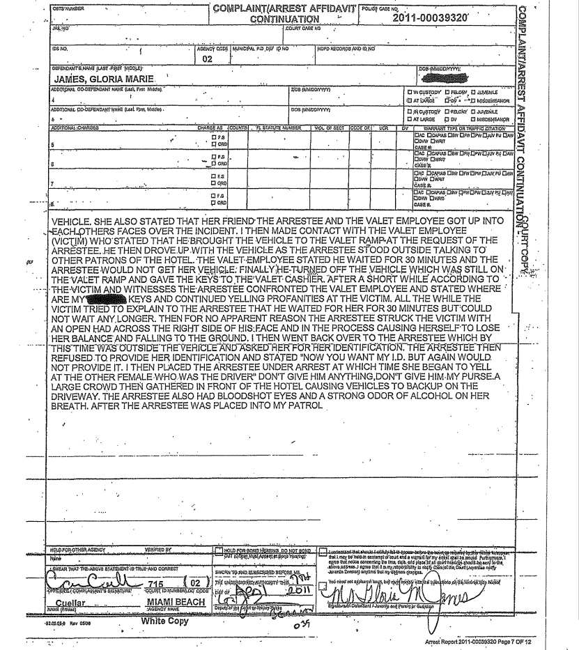 Gloria James Police Report