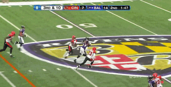 Torrey Smith Tackled by His Hair (Animated)