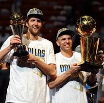 Dirk Nowitzki & Jason Kidd with the 2011 NBA Championship & MVP