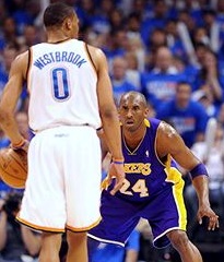 Kobe Bryant given thankless task to guard Russell Westbrook