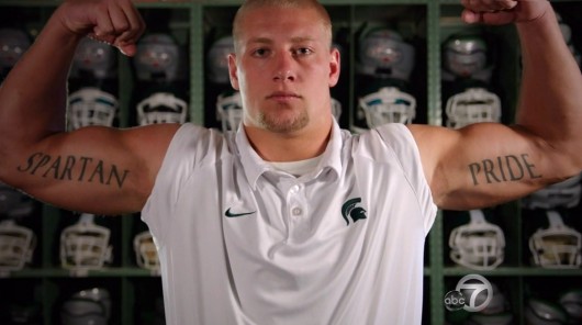Michigan State Lb Max Bullough Has Spartan Pride Tattoo Across His Biceps Picture