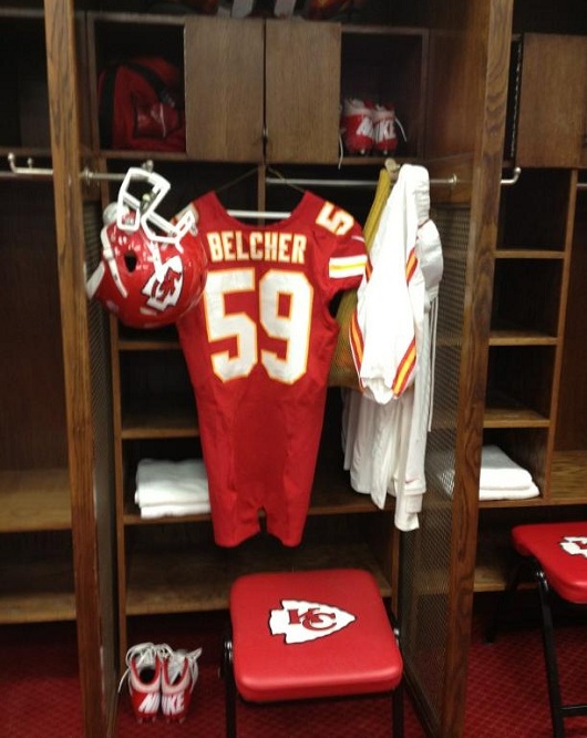 Chiefs hung Jovan Belcher's jersey, uniform in his locker (Picture)