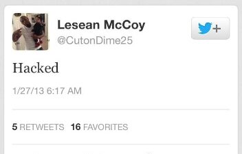 lesean mccoy hacked