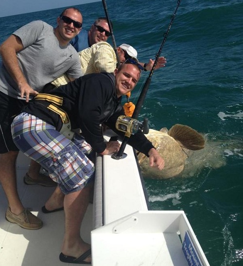 Mike Trout went fishing and his group caught a 550-pound monster
