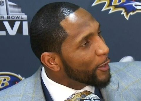 Ray Lewis goes with spray-on hairline at Super Bowl (Pictures)