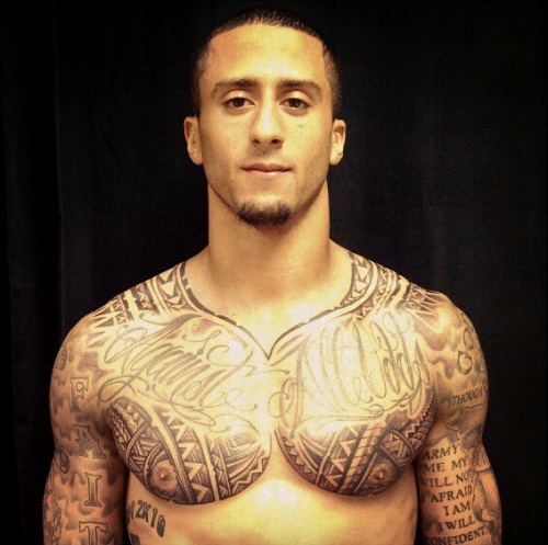 Colin Kaepernick chest tattoo