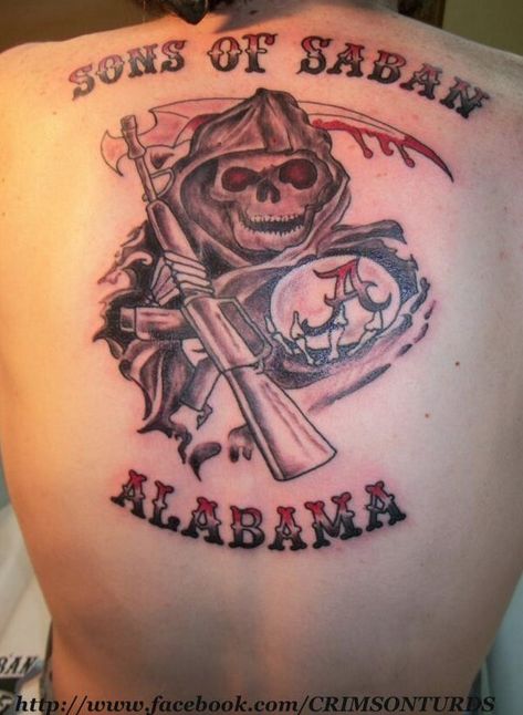 Fan Has Tattoo That Combines Alabama Nick Saban And Sons Of