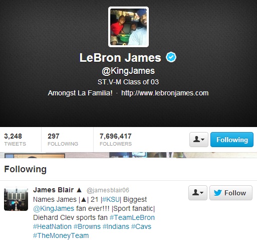 LeBron James Blair fan