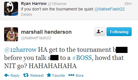 Marshall Henderson Ryan Harrow Twitter