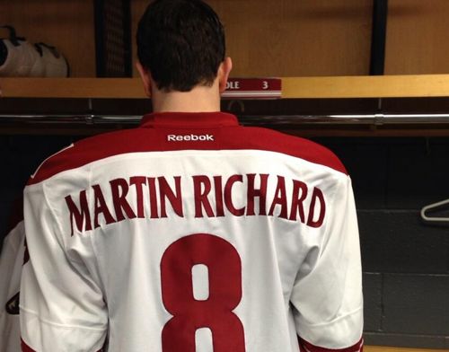 Keith Yandle wears Martin Richard jersey during warmups Picture