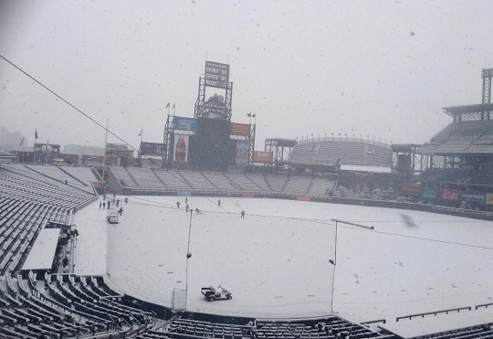 All Hail the Rockies! Pea-sized hail makes Coors Field a winter