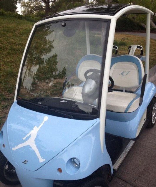 Michael Jordan has an awesome golf cart Larry Brown Sports