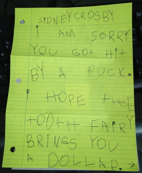 Sidney Crosby letter