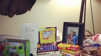 Kenny Britt candy stash