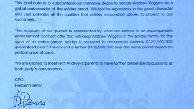 Adidas Andrew Wiggins letter