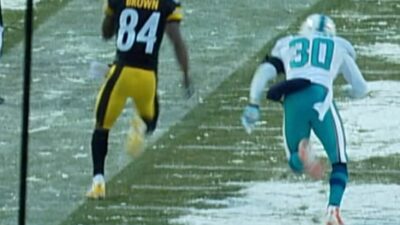 Antonio Brown out of bounds