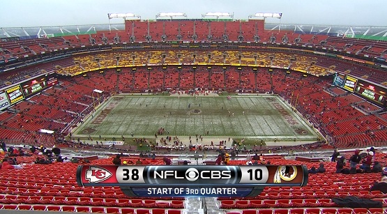 FedEx Field nearly empty for second half of Redskins-Chiefs game