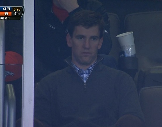 This was Eli Manning's face when his brother won the Super Bowl