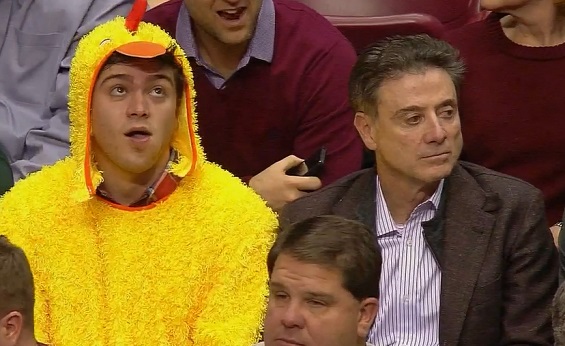 Image result for Rick Pitino's son in a chicken suit