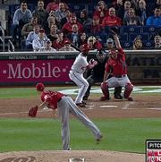 Garrett Richards Had Wild Pitch Come Right Back To Him Gif