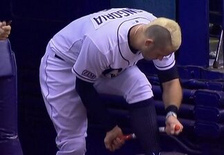 Evan Longoria blond mohawk