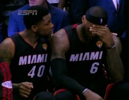 LeBron James Consoled By Udonis Haslem At End Of Game 5 (Video)