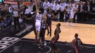 Manu Ginobili dunk Chris Bosh