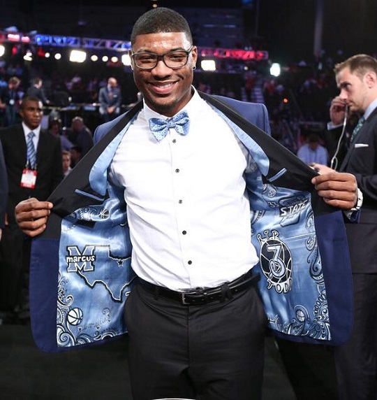 Marcus Smart has inside of draft jacket specially embroidered | Larry ...