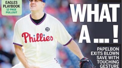 Jonathan Papelbon crotch newspaper