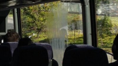Chargers bus egged