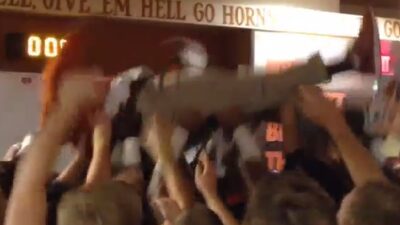 Charlie Strong crowdsurf