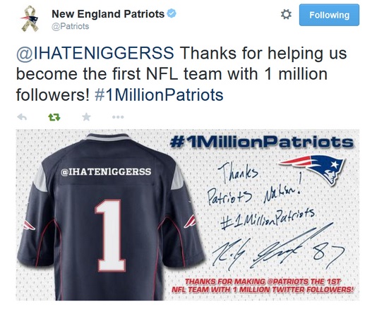 Patriots' Twitter Account Sends Out Horrible Tweet