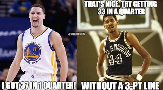 George Gervin does not feel Klay Thompson broke his record