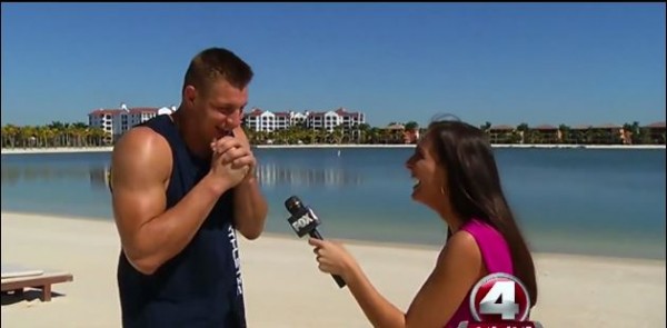 Rob Gronkowski Asks Reporter Tara Molina About Valentines Day Plans Video