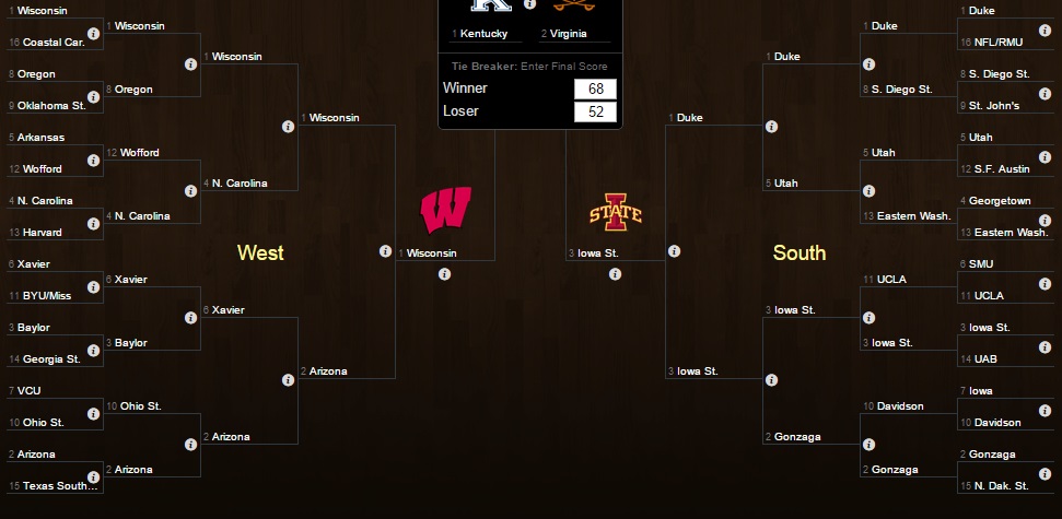 NCAA Tournament bracket