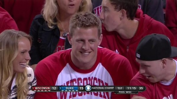 Caroline Wozniacki Jj Watt Sit Next To Each Other At Championship Game