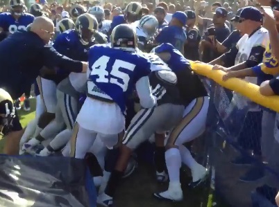 Watch: Rams and Cowboys get into multiple scuffles during practice