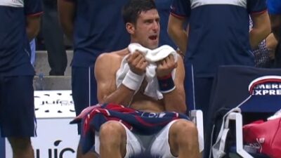 Novak Djokovic yelling