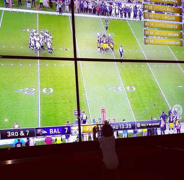 football on tv screen