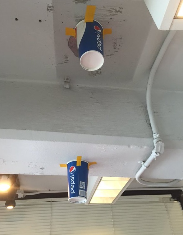 Oakland Coliseum Uses Cups Taped To Ceiling To Stop Leaks Larry