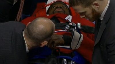 PK Subban stretcher