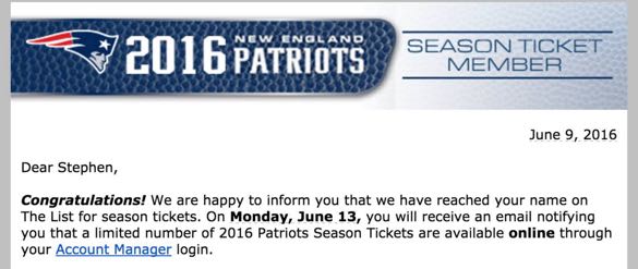 Season Ticket Waitlist