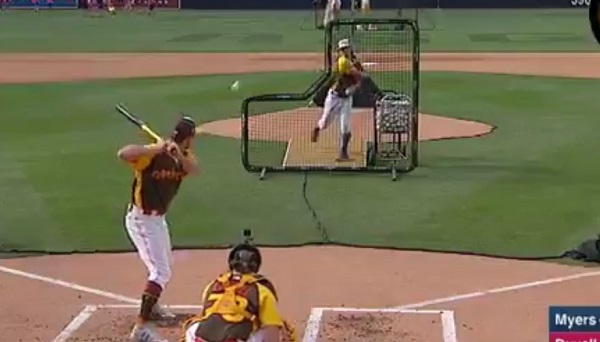 Wil Myers hit by brother Beau during Home Run Derby