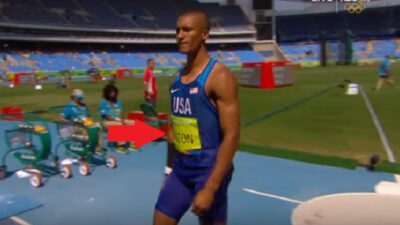 Ashton Eaton green bib